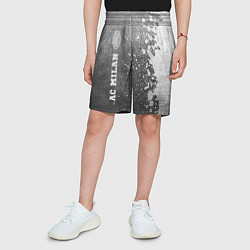 Шорты детские AC Milan - grey gradient по-вертикали, цвет: 3D-принт — фото 2