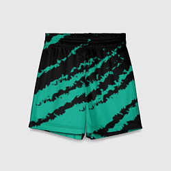 Шорты детские The color is black and turquoise, цвет: 3D-принт