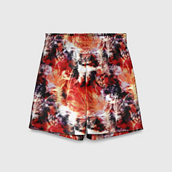 Шорты детские Огненные перья, цвет: 3D-принт