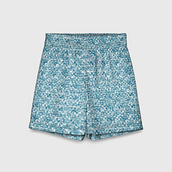 Шорты детские Бело-синий текстурный, цвет: 3D-принт