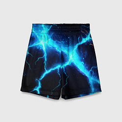 Шорты детские Голубой разлом из молний, цвет: 3D-принт