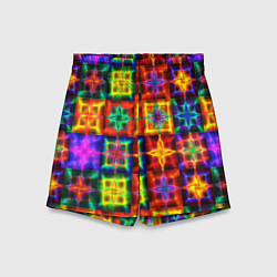 Шорты детские Неоновое стекло абстракция, цвет: 3D-принт