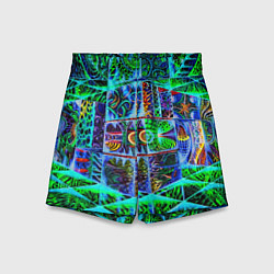 Шорты детские Психоделика узор кислотный, цвет: 3D-принт