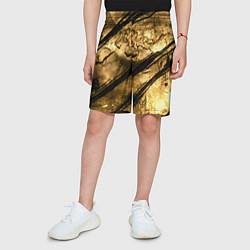 Шорты детские Золото с черной текстурой, цвет: 3D-принт — фото 2