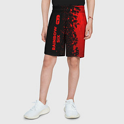 Шорты детские Rainbow Six - red gradient по-вертикали, цвет: 3D-принт — фото 2