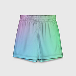 Шорты детские Мягкий тай-дай зелёный розовый и голубой, цвет: 3D-принт