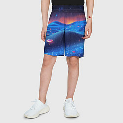 Шорты детские Синяя дюна - текстура, цвет: 3D-принт — фото 2