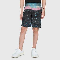 Шорты детские Блестящая текстура на черном, цвет: 3D-принт — фото 2