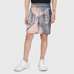Шорты детские Сумрачный город, цвет: 3D-принт — фото 2
