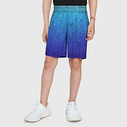 Шорты детские Сине-голубой градиент текстура, цвет: 3D-принт — фото 2