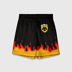 Шорты детские AEK fire hexagon, цвет: 3D-принт
