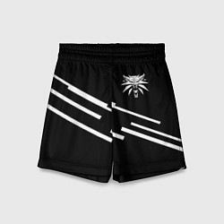 Шорты детские Ведьмак лого геометрия, цвет: 3D-принт