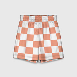 Шорты детские Квадраты оранжевые, цвет: 3D-принт
