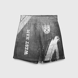 Шорты детские West Ham - grey gradient вертикально, цвет: 3D-принт