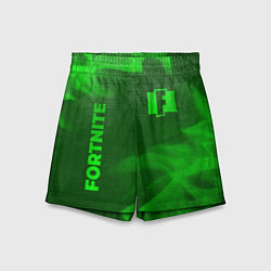 Детские шорты Fortnite - green gradient вертикально