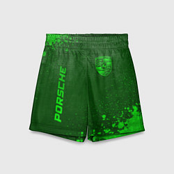 Детские шорты Porsche - green gradient вертикально