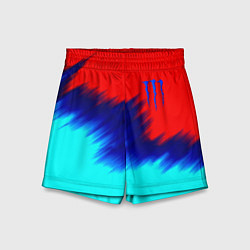 Шорты детские Monster energy краски штрихи, цвет: 3D-принт