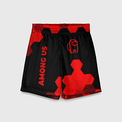Шорты детские Among Us - red gradient вертикально, цвет: 3D-принт