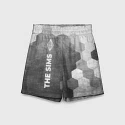 Шорты детские The Sims - grey gradient по-вертикали, цвет: 3D-принт