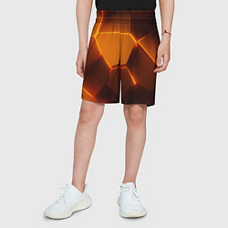 Шорты детские Оранжевые объемные пластины, цвет: 3D-принт — фото 2