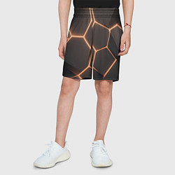 Шорты детские Серая текстура из сот, цвет: 3D-принт — фото 2