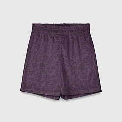 Шорты детские Фиолетовый цветочный однотонный, цвет: 3D-принт