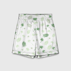 Шорты детские Текстура белой гавайской рубашки, цвет: 3D-принт