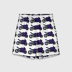 Детские шорты Motorcycle purple gloss