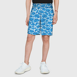 Шорты детские Волновая рябь на поверхности воды паттерн, цвет: 3D-принт — фото 2