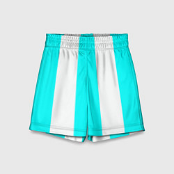 Шорты детские Color light blue white lines, цвет: 3D-принт