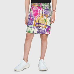Шорты детские Мопс и праздник, цвет: 3D-принт — фото 2