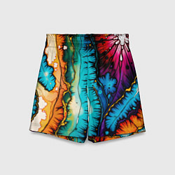 Шорты детские Разноцветный узор, цвет: 3D-принт
