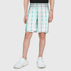 Шорты детские Color white light blue crosses, цвет: 3D-принт — фото 2