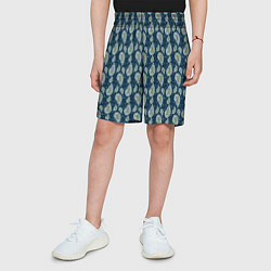 Шорты детские Абстрактные капли узор сине-зелёный, цвет: 3D-принт — фото 2