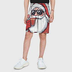 Шорты детские Санта Клаус в стильных солнцезащитных очках, цвет: 3D-принт — фото 2