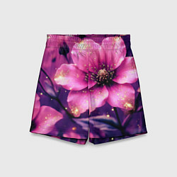 Шорты детские Волшебный розовый цветок с искрами, цвет: 3D-принт