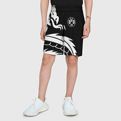 Шорты детские Borussia дракон белый, цвет: 3D-принт — фото 2