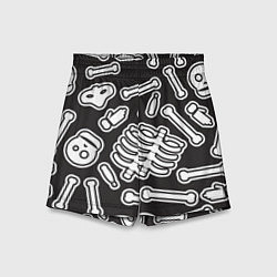 Шорты детские Черепки и костяшки, цвет: 3D-принт