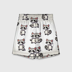 Шорты детские Много енотов, цвет: 3D-принт