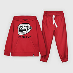 Костюм хлопковый детский Trollface. Problem? Проблемы?, цвет: красный