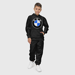 Костюм хлопковый детский Logo BMW, цвет: черный — фото 2