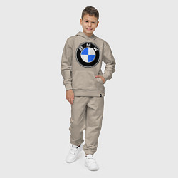 Костюм хлопковый детский Logo BMW, цвет: миндальный — фото 2