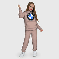 Костюм хлопковый детский Logo BMW, цвет: пыльно-розовый — фото 2