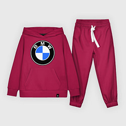 Костюм хлопковый детский Logo BMW, цвет: маджента