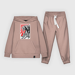 Костюм хлопковый детский Godzilla Poster, цвет: пыльно-розовый