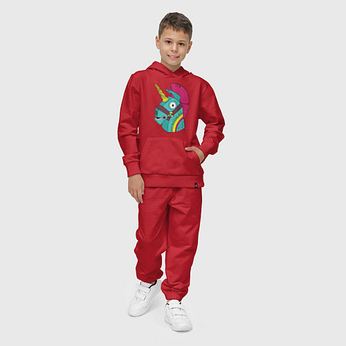 Детский костюм Fortnite радужный надувной единорог / Красный – фото 4