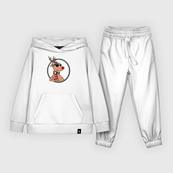 Костюм хлопковый детский Олень Хипстер, цвет: белый