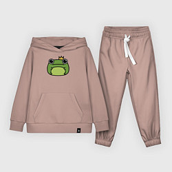 Костюм хлопковый детский Frog Lucky король, цвет: пыльно-розовый