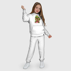 Костюм хлопковый детский Попкорн со скейтом, цвет: белый — фото 2