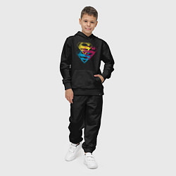 Костюм хлопковый детский Лого Супермена, цвет: черный — фото 2